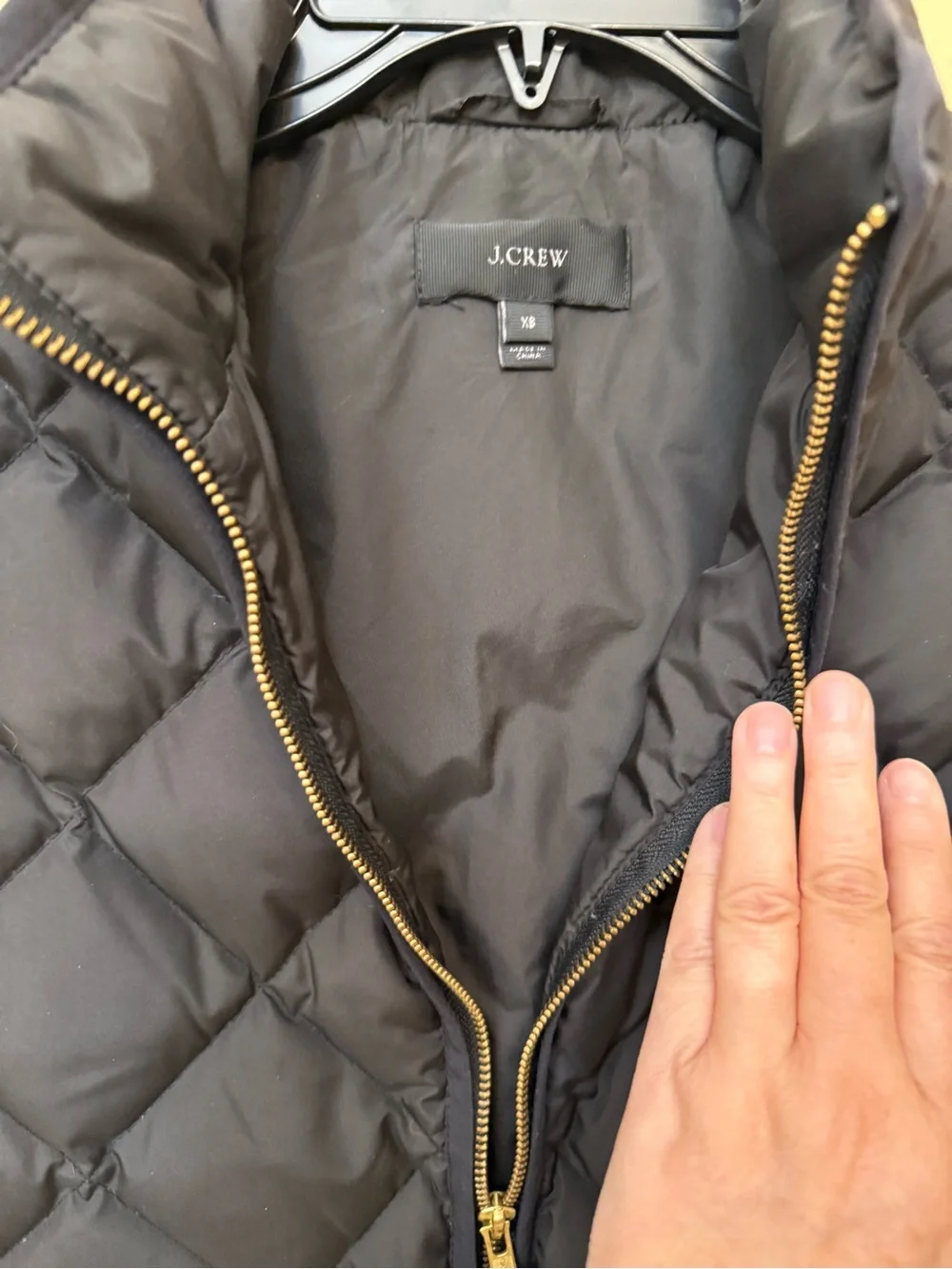 J. Crew Kids Quilted Puffer Vest - Black with Gold Hardware